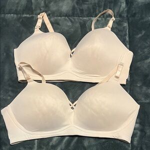 Elegant Cream Wireless Bra Set